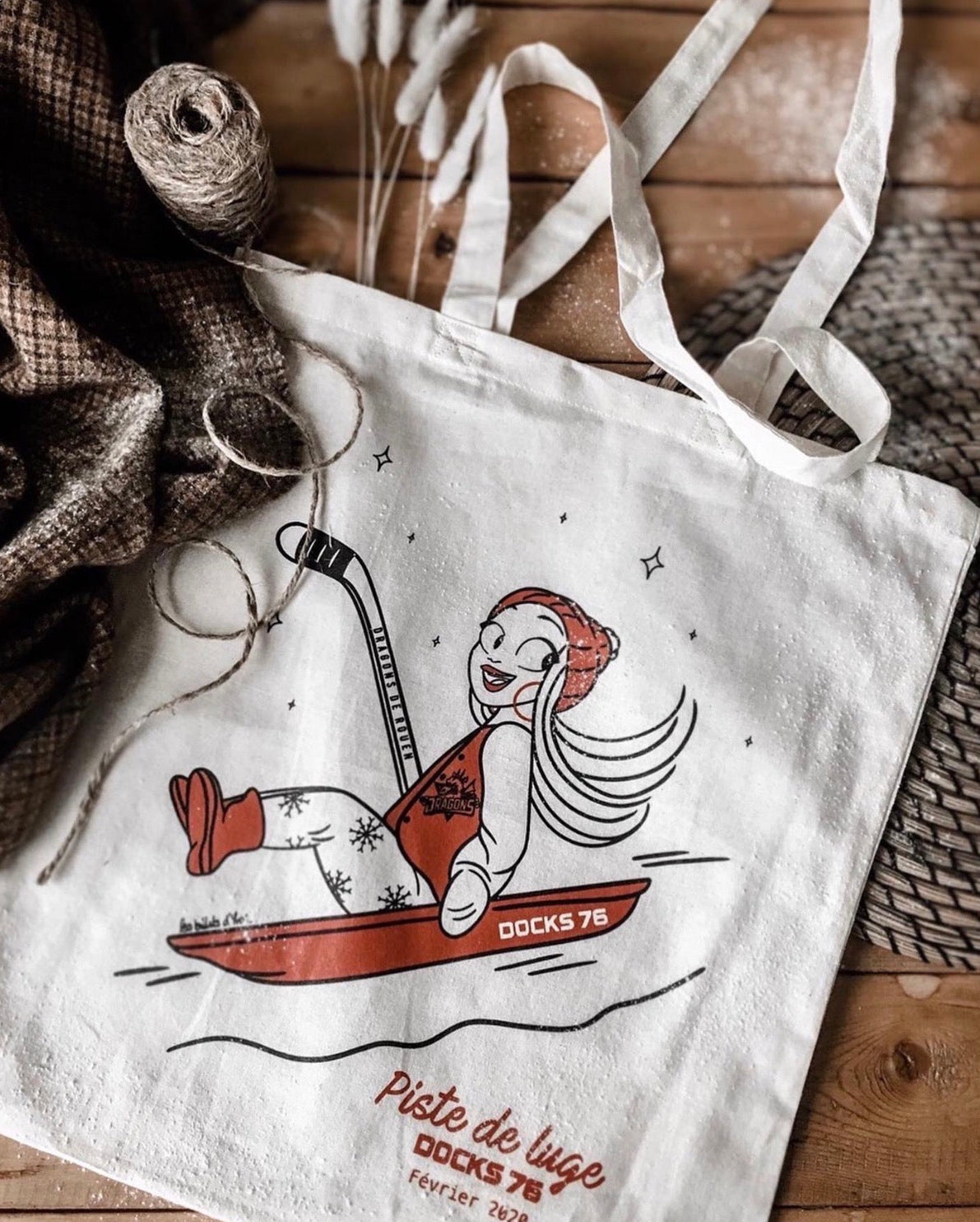 Tote bags illustrés pour un centre commercial