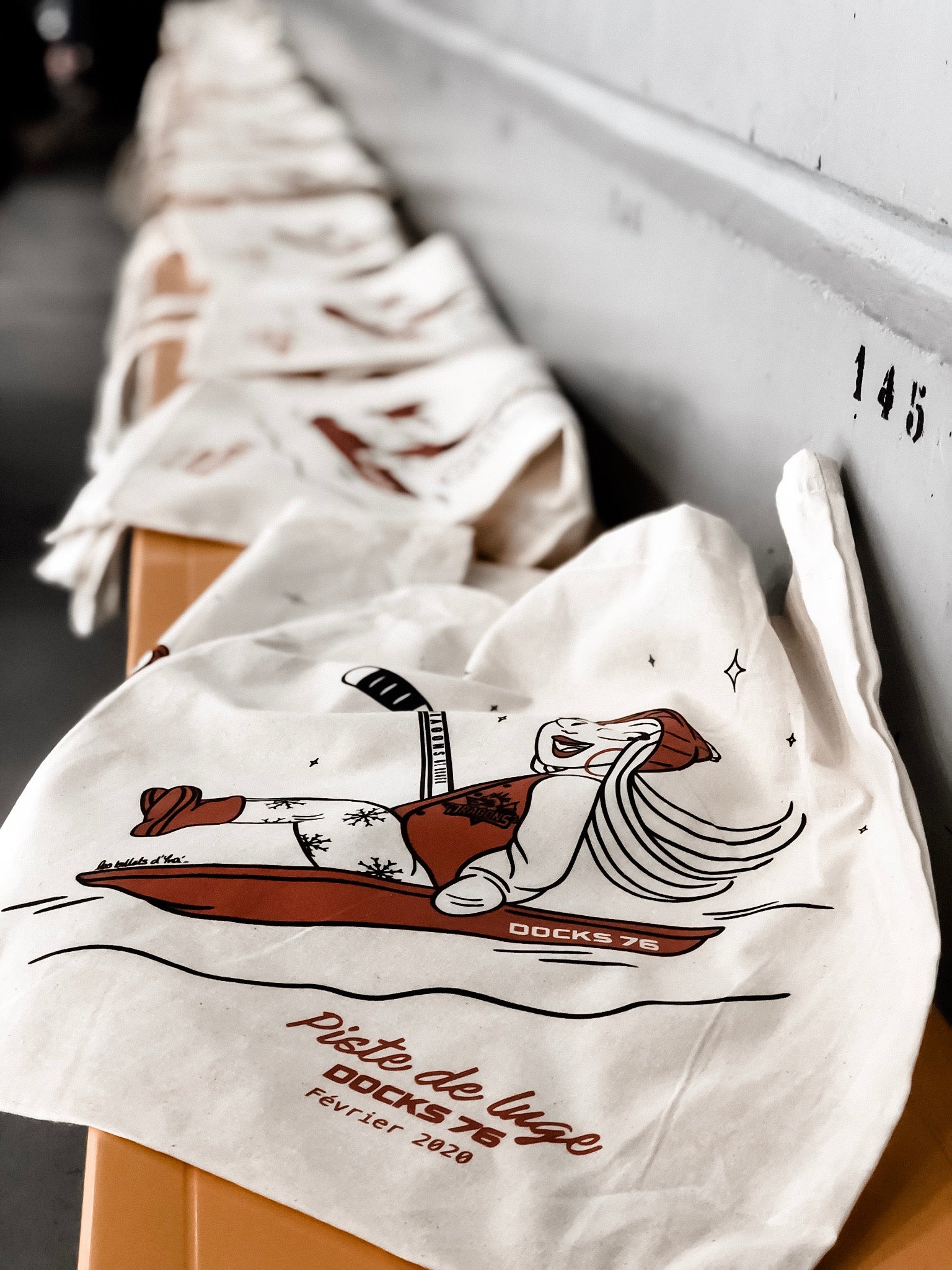 Tote bags illustrés pour un centre commercial