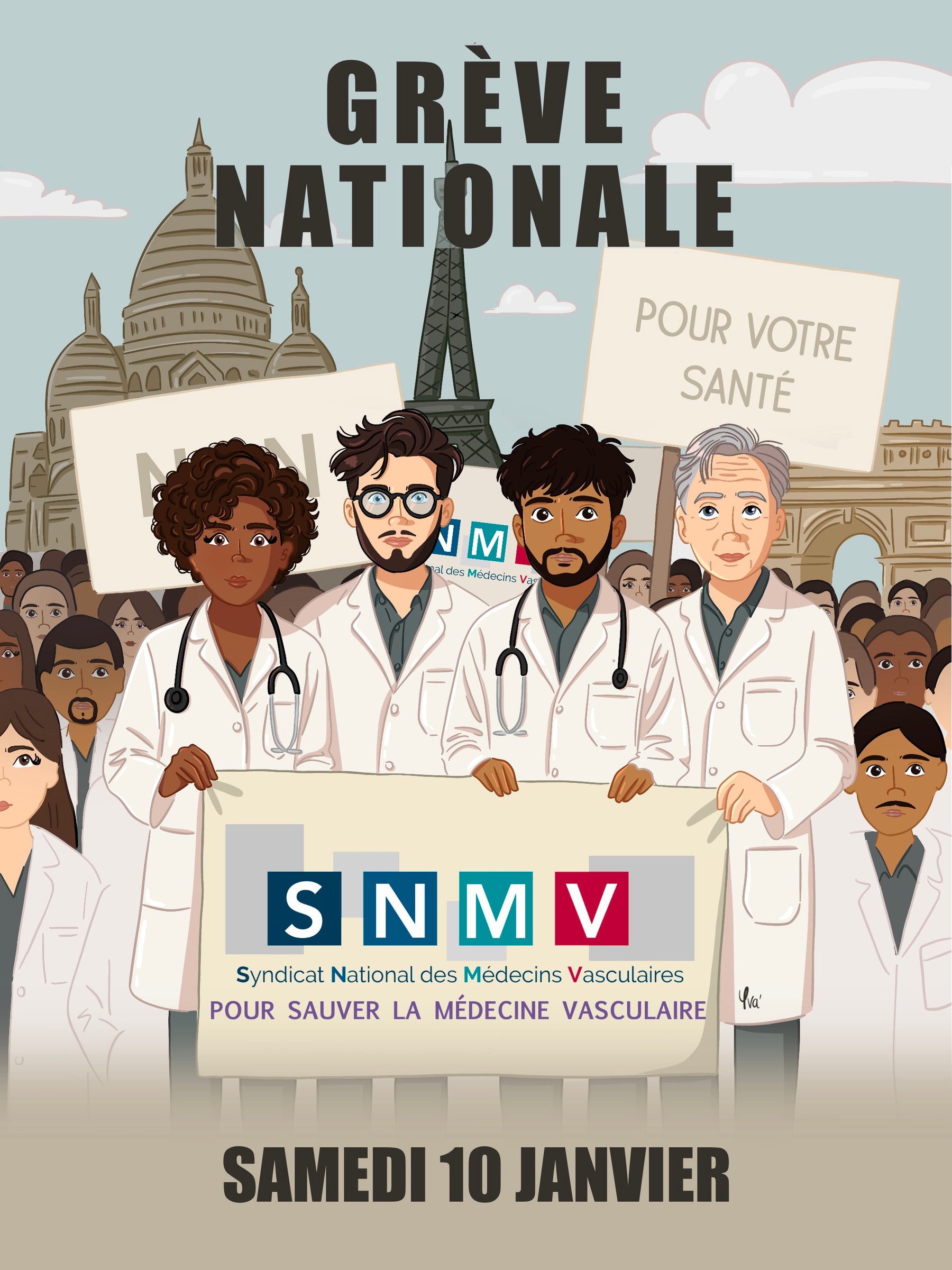 Affiche pour le syndicat des médecins vasculaires